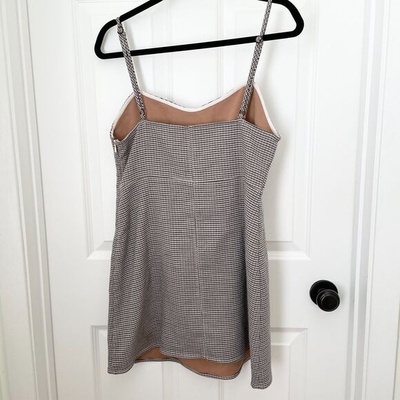 Women Free People My Girl Houndstooth Mini Dress in Medium Gray Size 12 - Picture 3 of 9